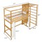 Twin Wooden Loft Bunk Bed with Jungle Gym, Climbing Ladder and Play Area